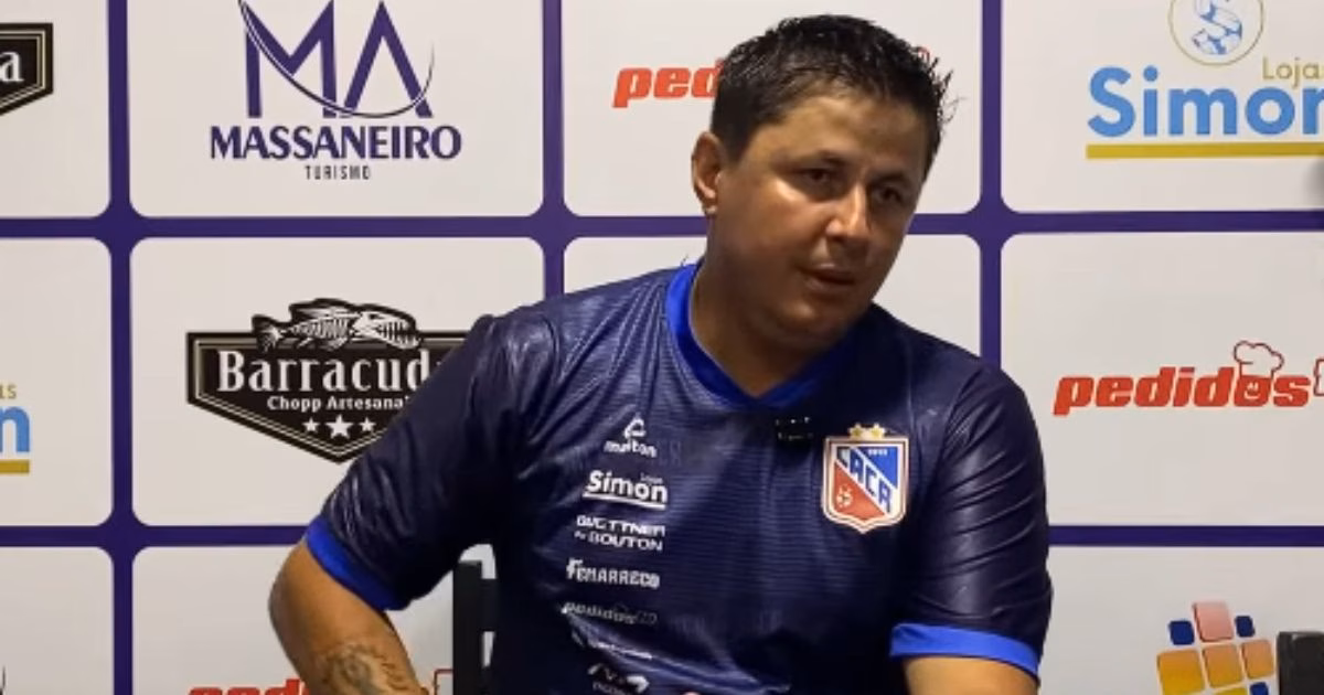 Diego Corrêa durante a coletiva pós-jogo de Brusque x Carlos Renaux