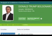 Candidato a vereador se registrou como Donald Trump Bolsonaro