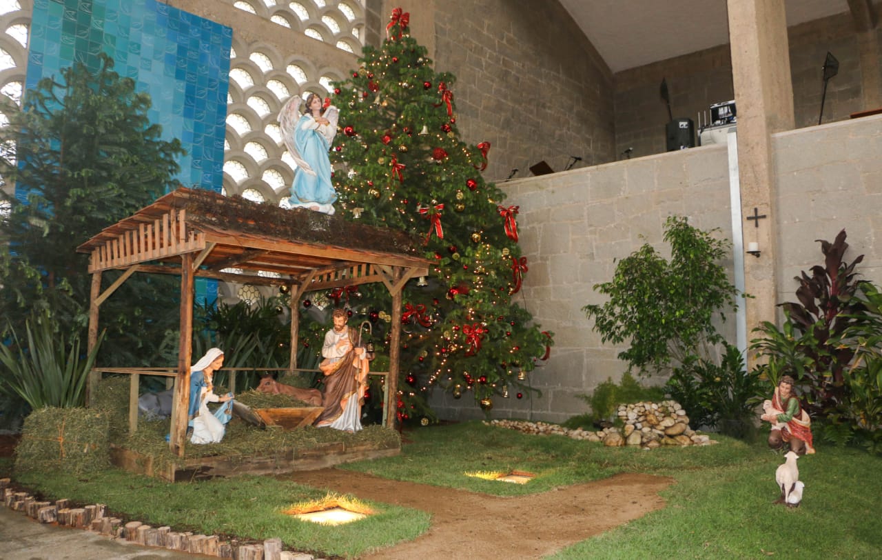 Igreja Matriz de Brusque finaliza montagem do presépio de Natal