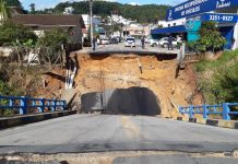ponte brusque guarani caiu rotas alternativas