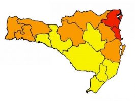 Matriz de risco em SC em 14/08