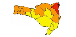 Matriz de risco em SC em 14/08