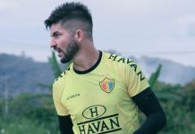 Guilherme Queiróz em treino do Brusque realizado em 28/03/2023