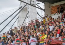 Torcida do Brusque no jogo contra o Figueirense, em 11/03/2023, pelo Campeonato Catarinense