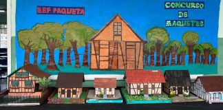 GALERIA - Alunos da escola Paquetá criam maquetes para reproduzir casas enxaimel