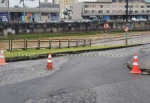 bloqueios beira rio trânsito Brusque