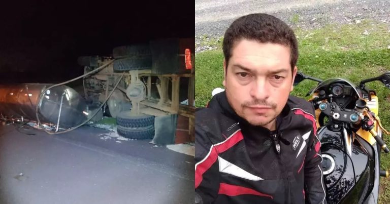 Caminhão capota e motorista morre após ser ejetado no Norte catarinense