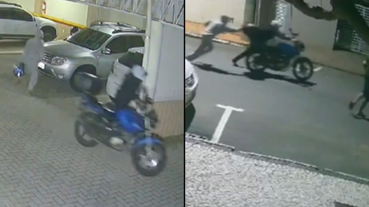 VÍDEO - Homens invadem condomínio e furtam motocicleta no Centro de Brusque