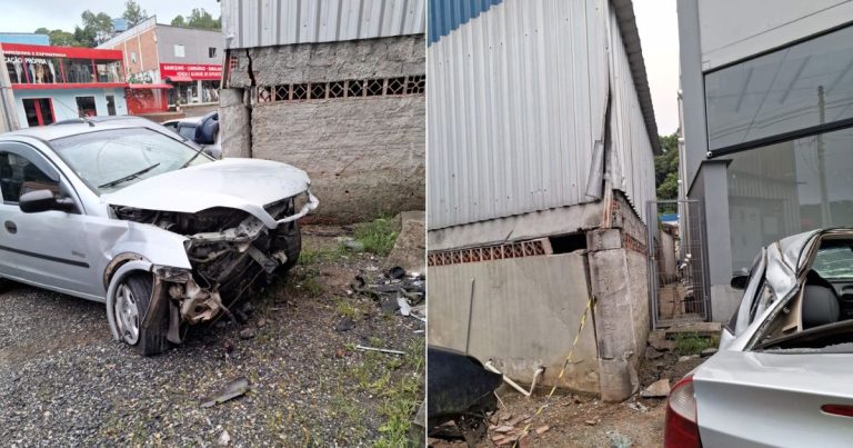 Motorista perde controle do veículo e colide em muro na rodovia Antônio Heil