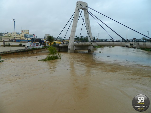 Nível do rio Itajaí-Mirim às 14h30