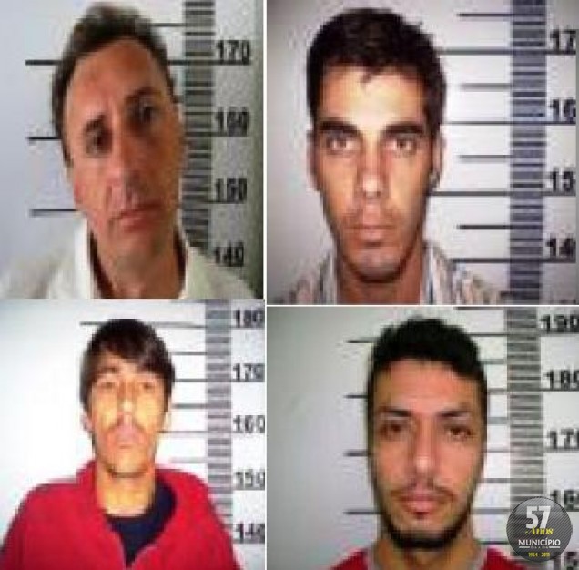 Alguns dos suspeitos presos foram Orlando Teske (em cima), Jonatan Rafael Fischer (em cima), José Luis de Freitas e Ângelo Santos da Silva 